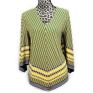 Chico's 1 top handkerchief hem 3/4 bell sleeve